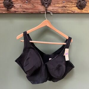 Cacique Black Comfort Solution No Wire Full Coverage Bra 48DDD